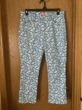 Lilly Pulitzer Annet High Rise Cropped Flare Jeans Size 14